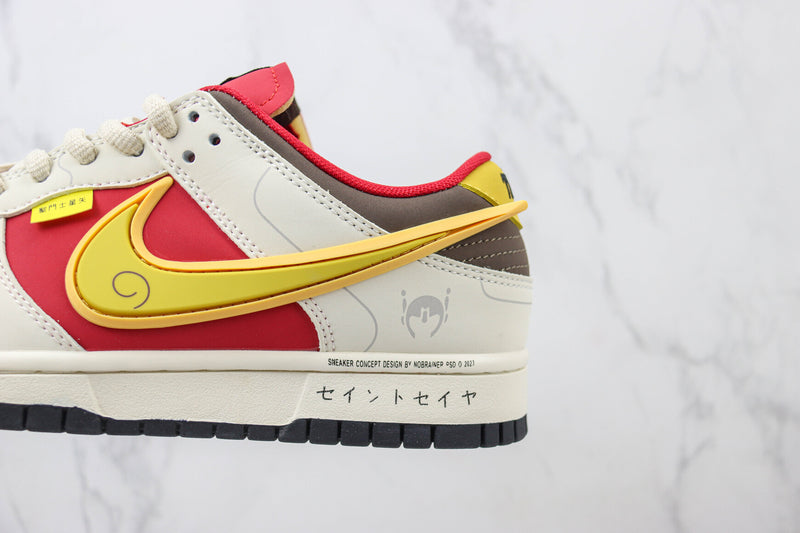 Saint Seiya x Nike Dunk Low Custom White Red Gold