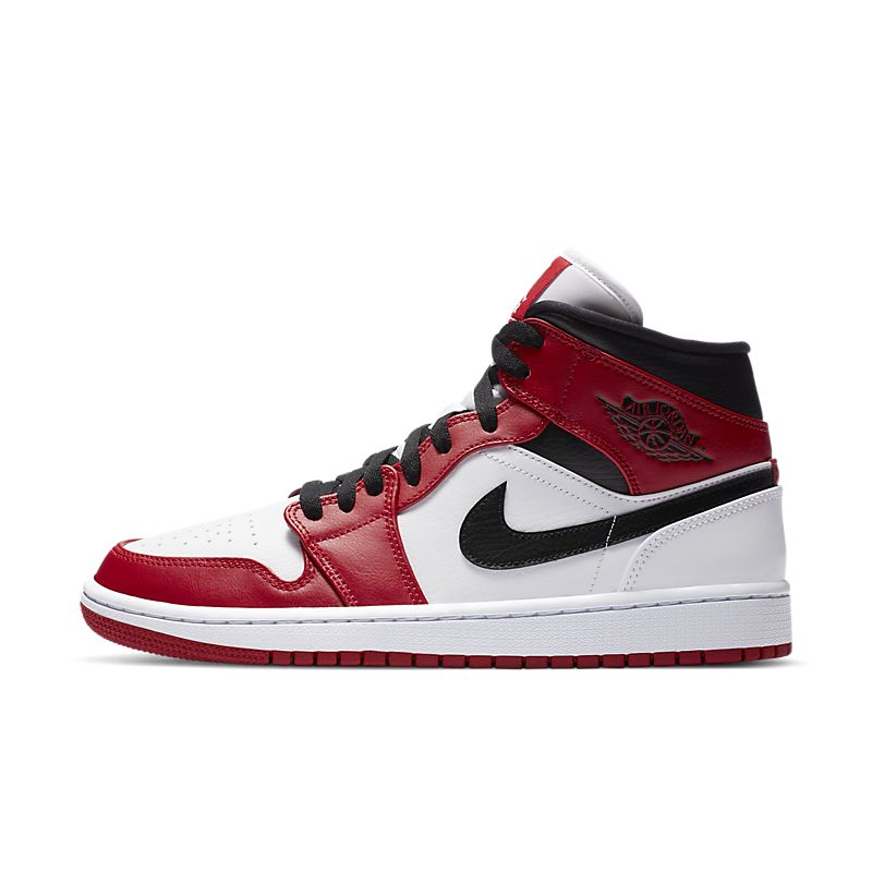 Nike Air Jordan 1 Mid Chicago White Heel