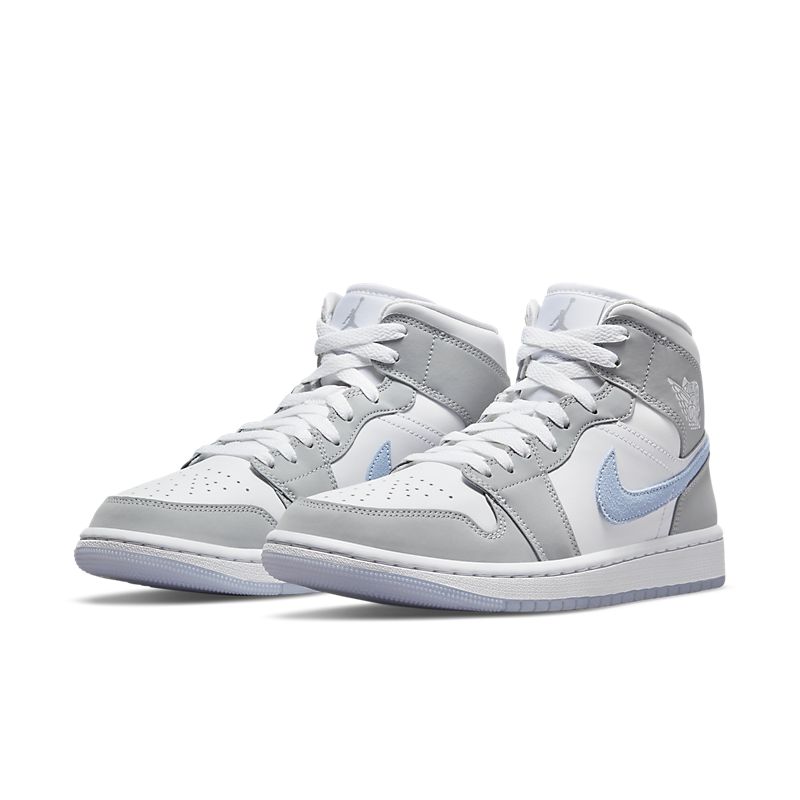 Nike Air Jordan 1 Mid Wolf Gray Aluminum Sneakers