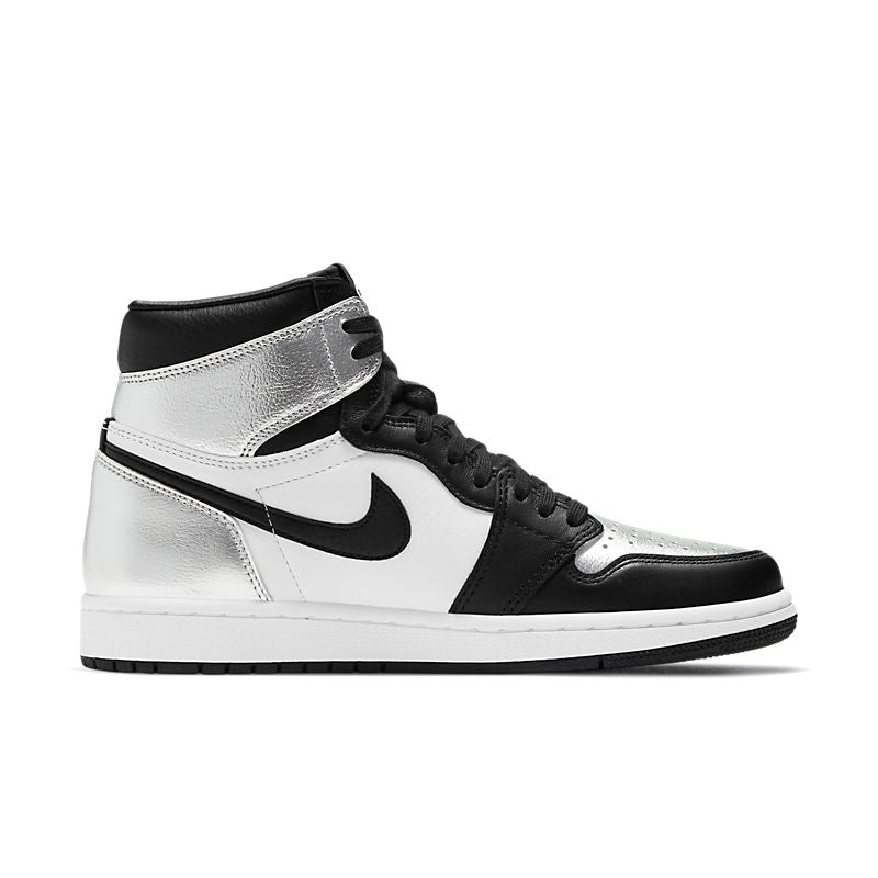 Nike Jordan 1 Retro High Silver Toe Sneakers