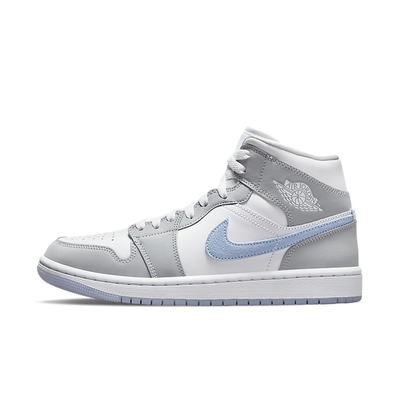 Nike Air Jordan 1 Mid Wolf Gray Aluminum Sneakers