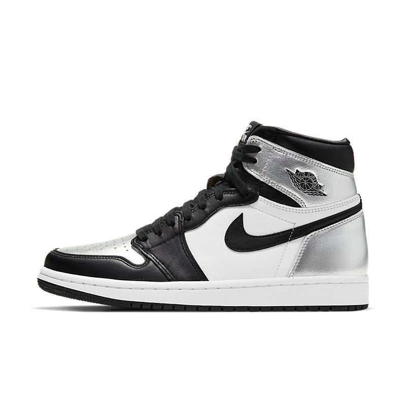 Nike Jordan 1 Retro High Silver Toe Sneakers