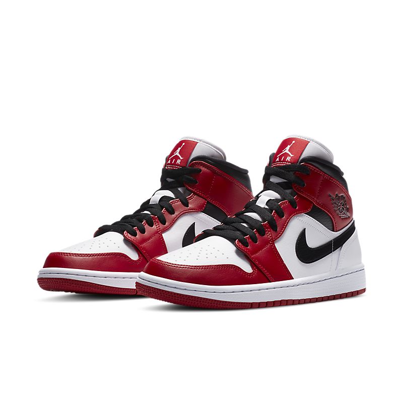 Nike Air Jordan 1 Mid Chicago White Heel